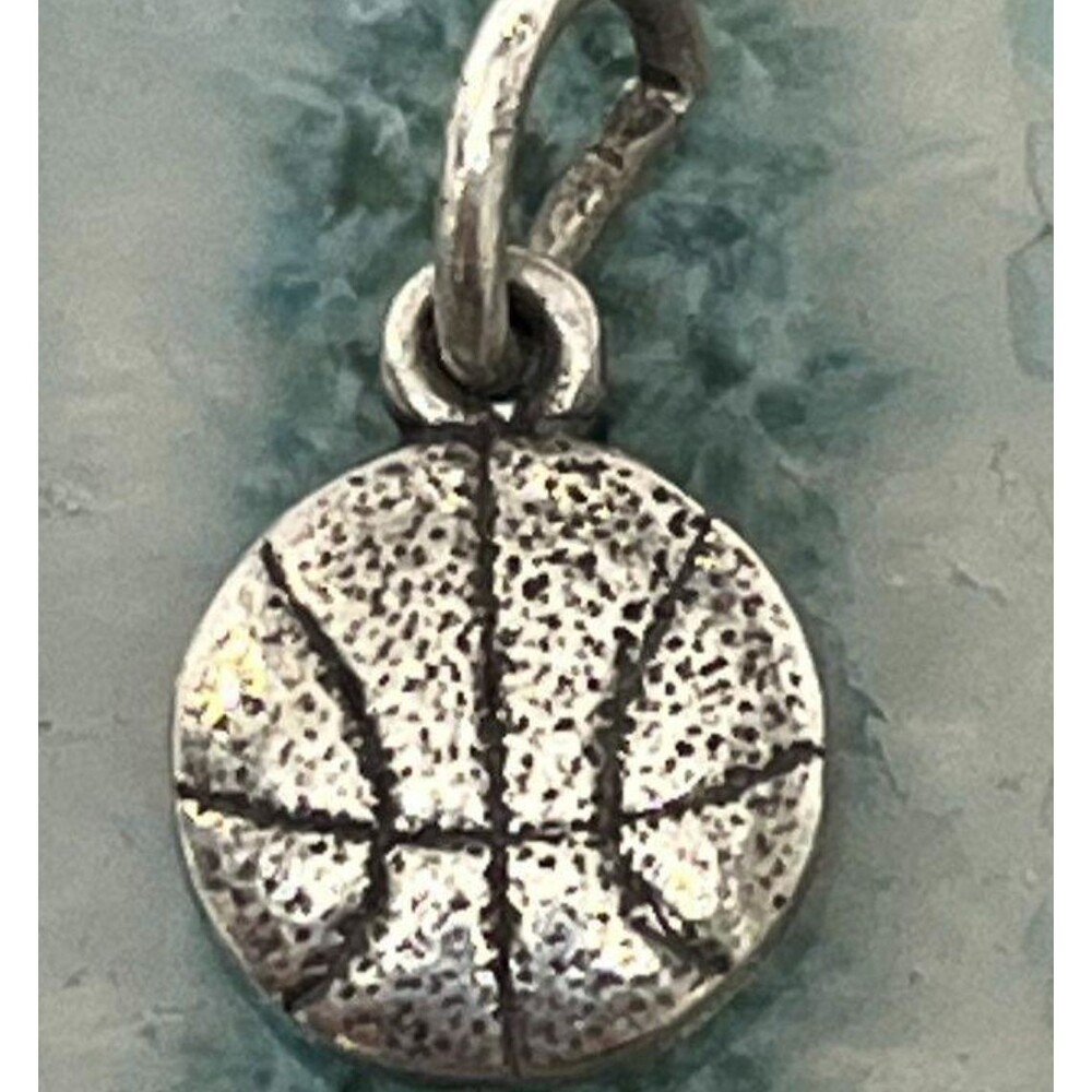 Retired James Avery Sterling Silver Basketball Drop Dangle Charm